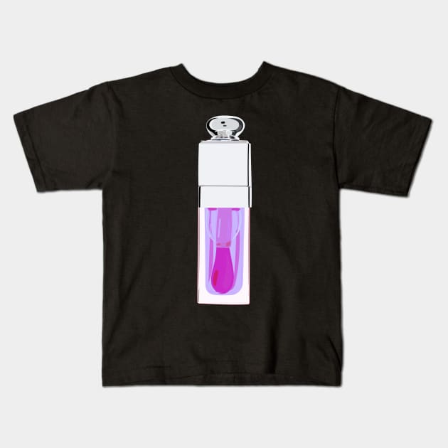 Purple lip oil Kids T-Shirt by Schioto